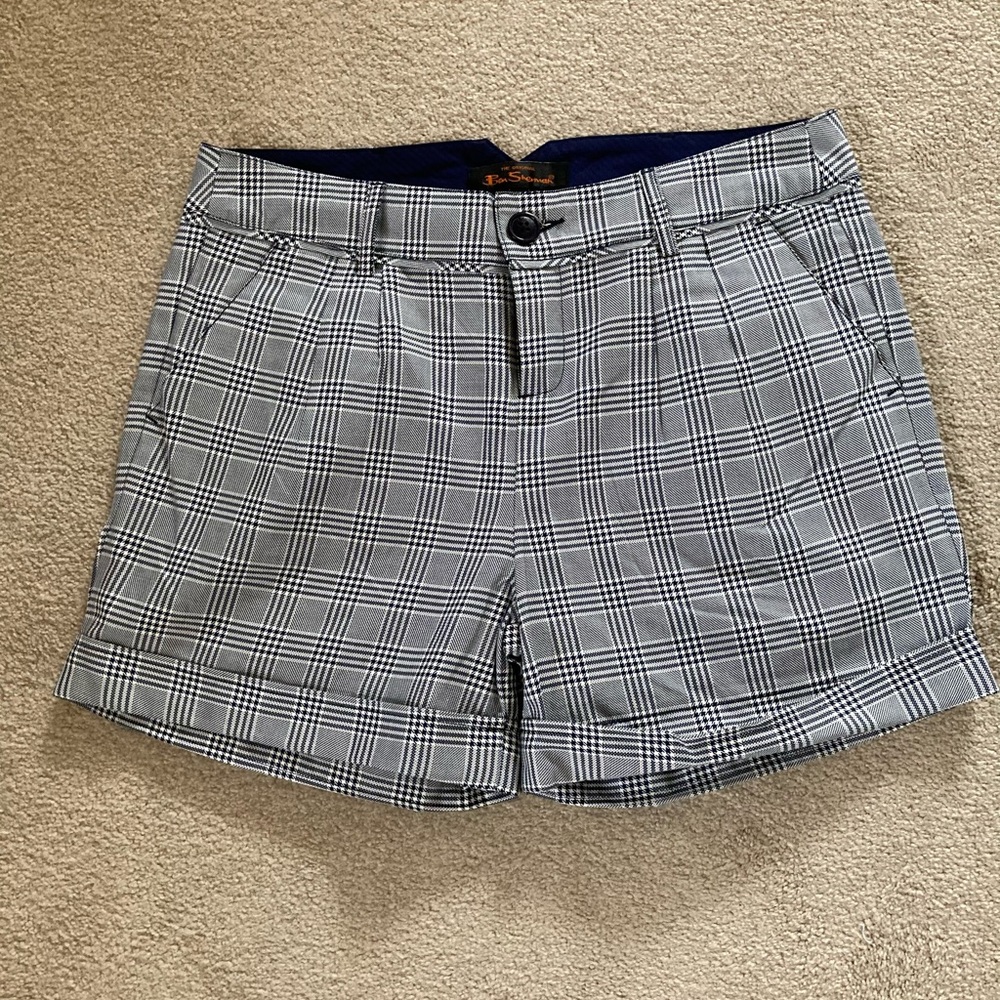 Navy blue and white shorts